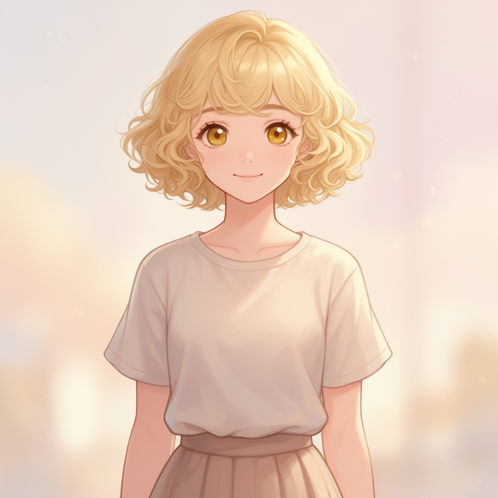 یه دختر نوجوان ۱۸ ساله بسیار زیبا و بامزه که قد کوتاهی دارد و موهای کوتاه کرمی_بلوند رنگ صاف دارد و چشم های بزرگ عسلی رنگ دارد3