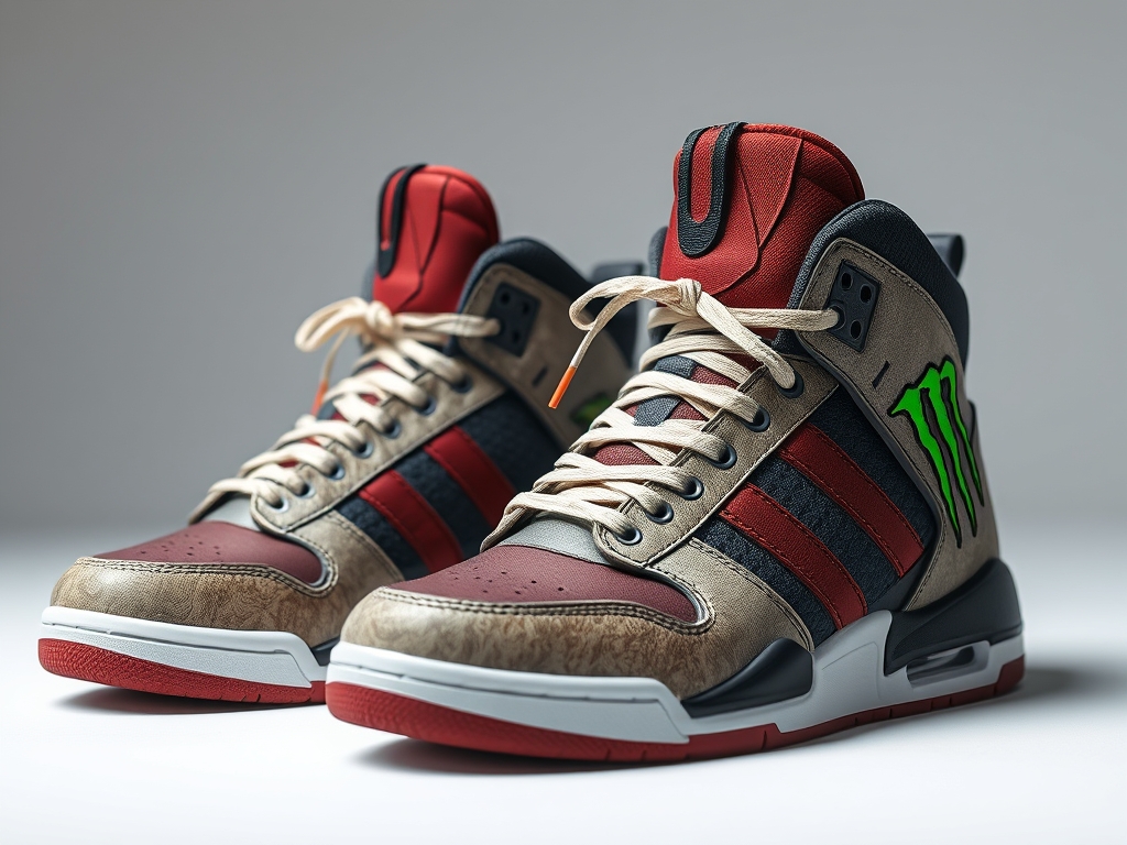 کفش کتونی با طراحی اساسینز کرید  علامت مانستر سبز کناره آن باشد و11