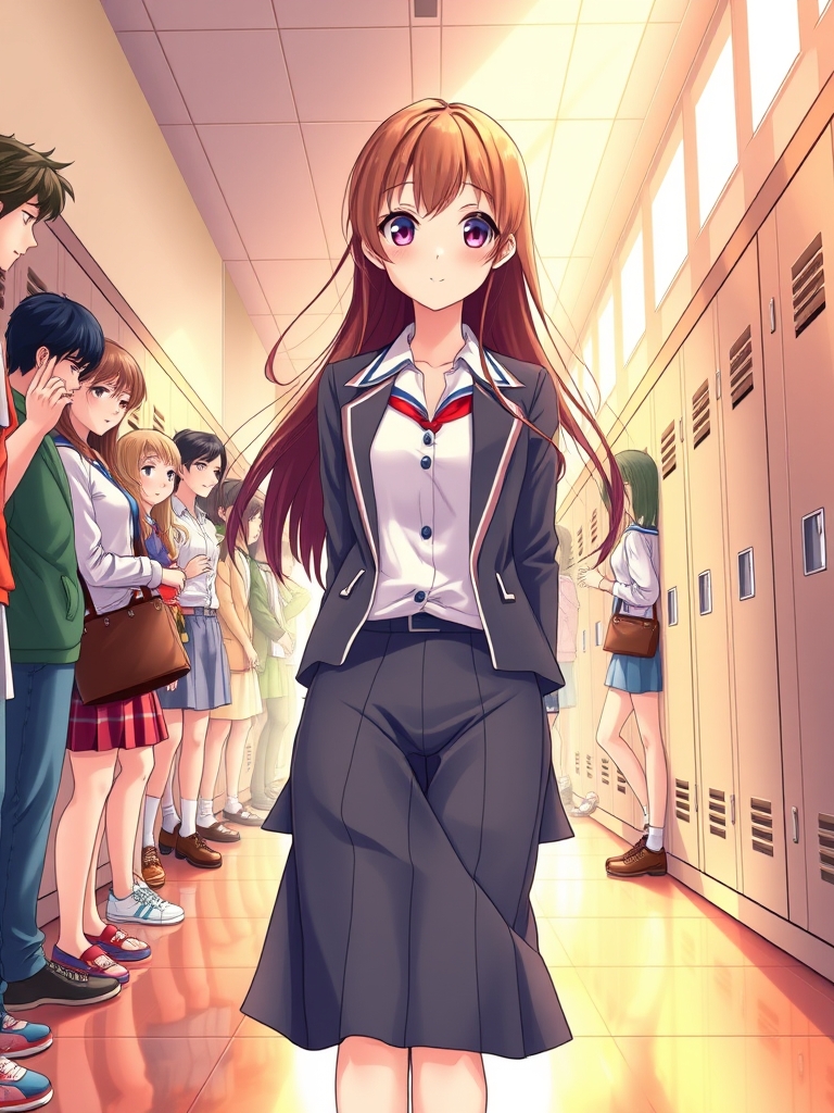 دختری که در مدرسه به خاطر زیباییش مورد توجه همه است و در راه رو همه درباره ی او صحبت میکنند و به او نگاه میکنند1