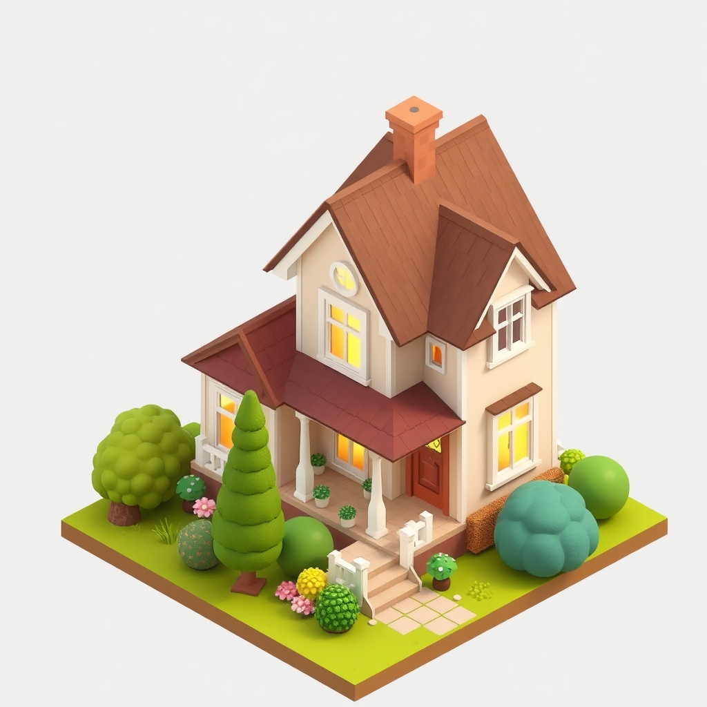 یه خونه ی زیبا به سبک ایزومتریک8