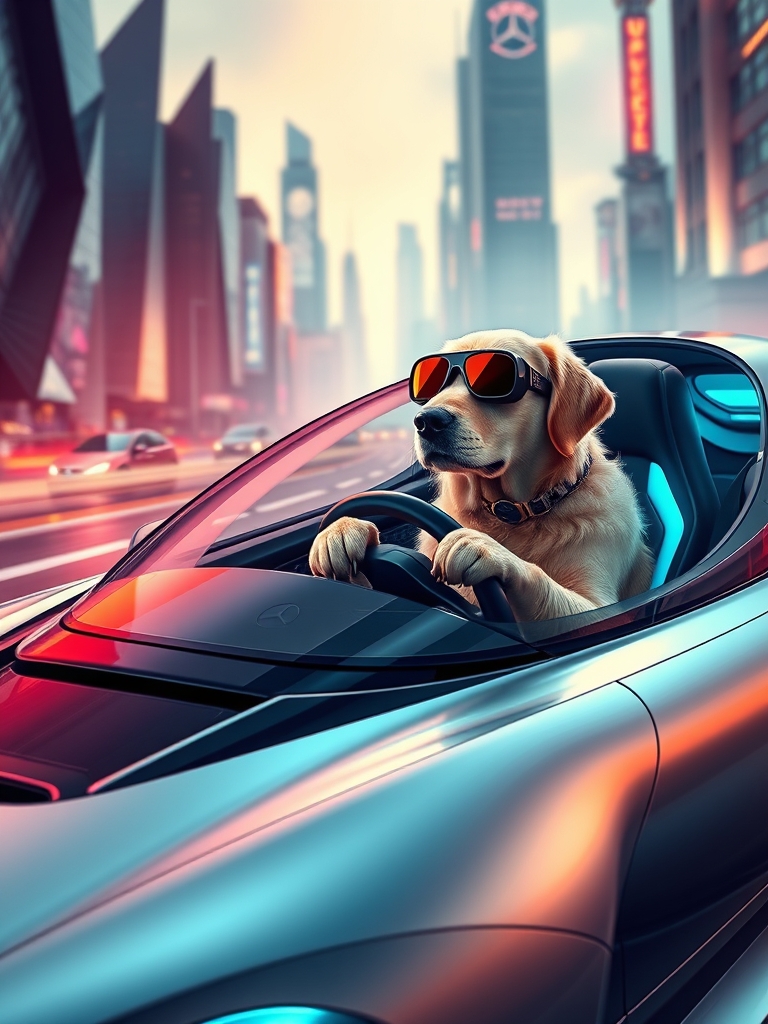 عکس ماشین آواتار مرسدس بنز که یک سگ دارد در اون رانندگی می کند22