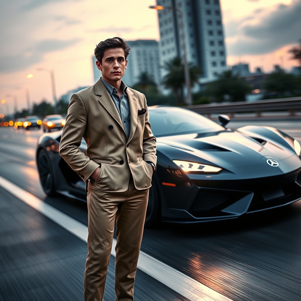 پسری ۲۰ ساله با زیبا خوش تیب با بهترین ماشین خارجی بنز لامبرگینی با سرعت ۵۰۰ به با لا شوتی خارجی لباس شیک مدل بالا5