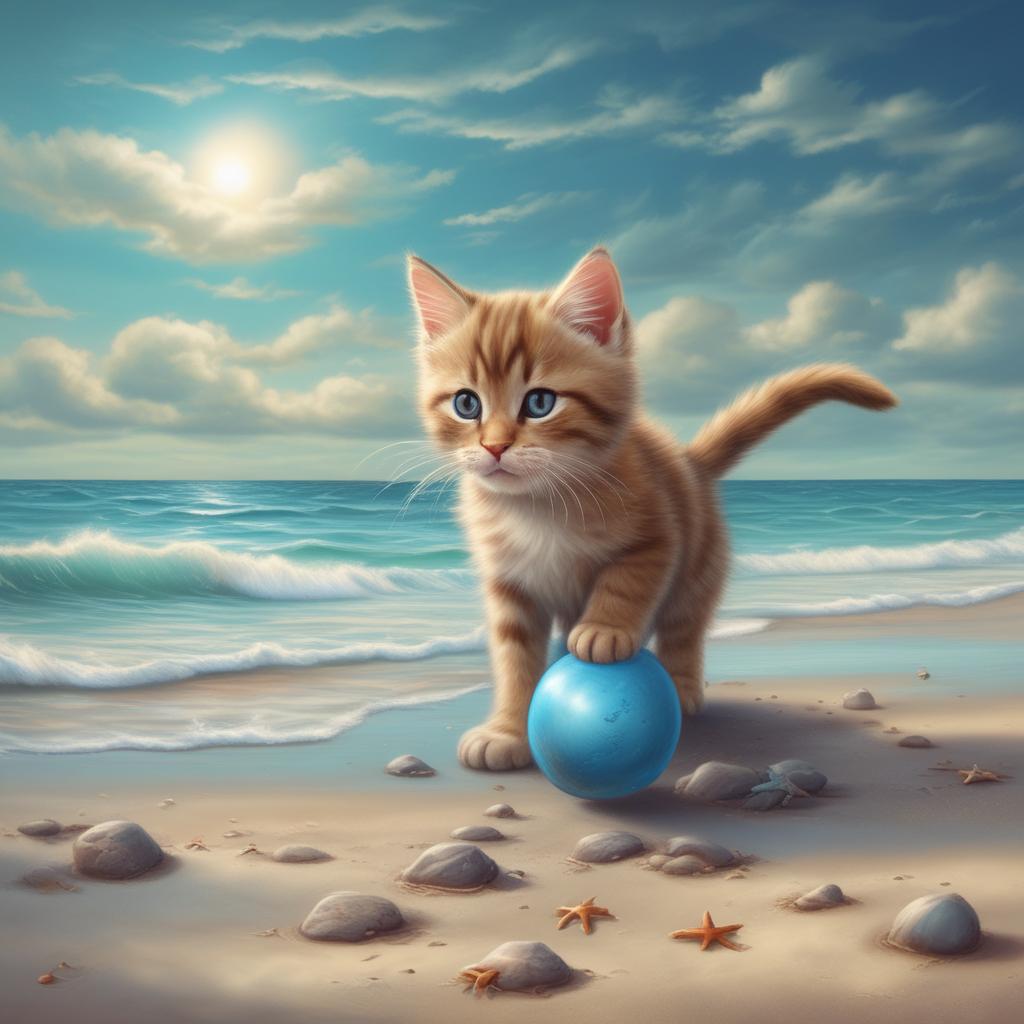 ساحل
گربه ای که مایو پوشیده
گربه ای که با توپ بازی میکند
گربه کوچولو که آب بازی میکند
ظهر
اسمان ابر دارد
دریا ی ابی22