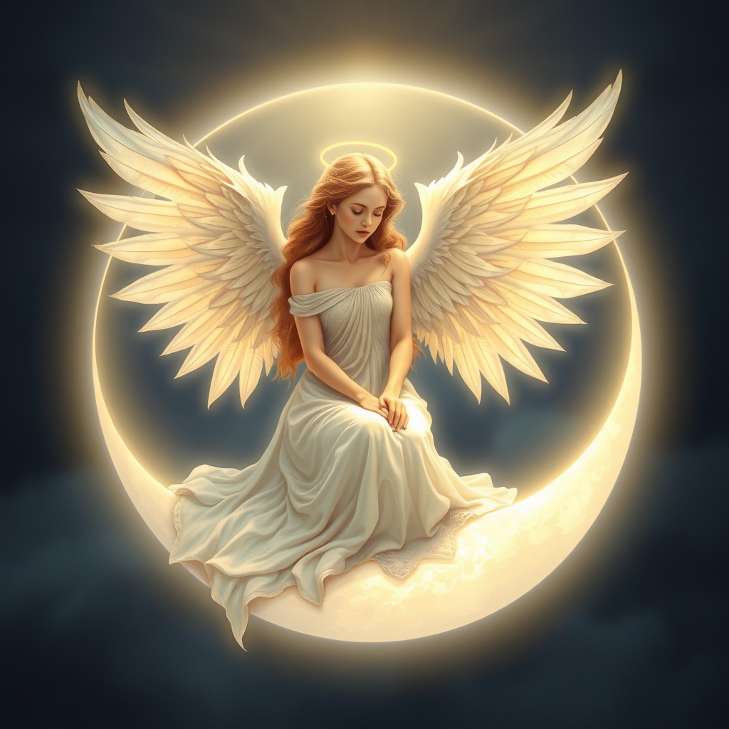 فرشته ای زیبا که روی ماه نشسته 14