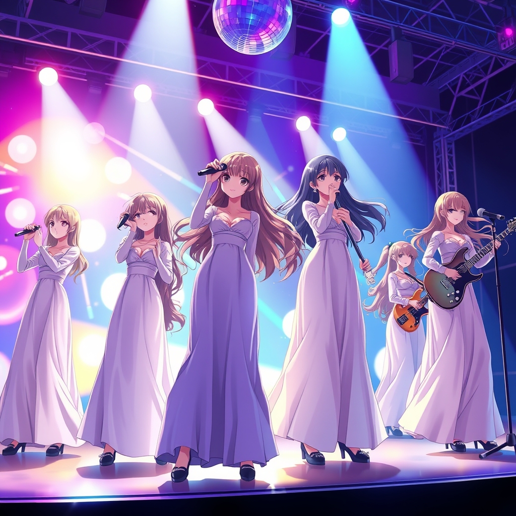 هنر هوش مصنوعی در طراحی یک کنسرت از دختران خیلی زیبا 🪩🎙🎶🎵6