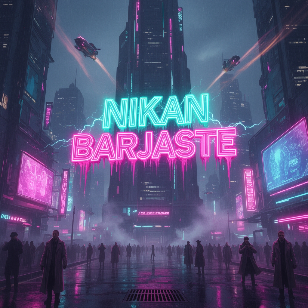 یه عکس که روش نوشته Nikan Barjaste با یه شهر نئونی3