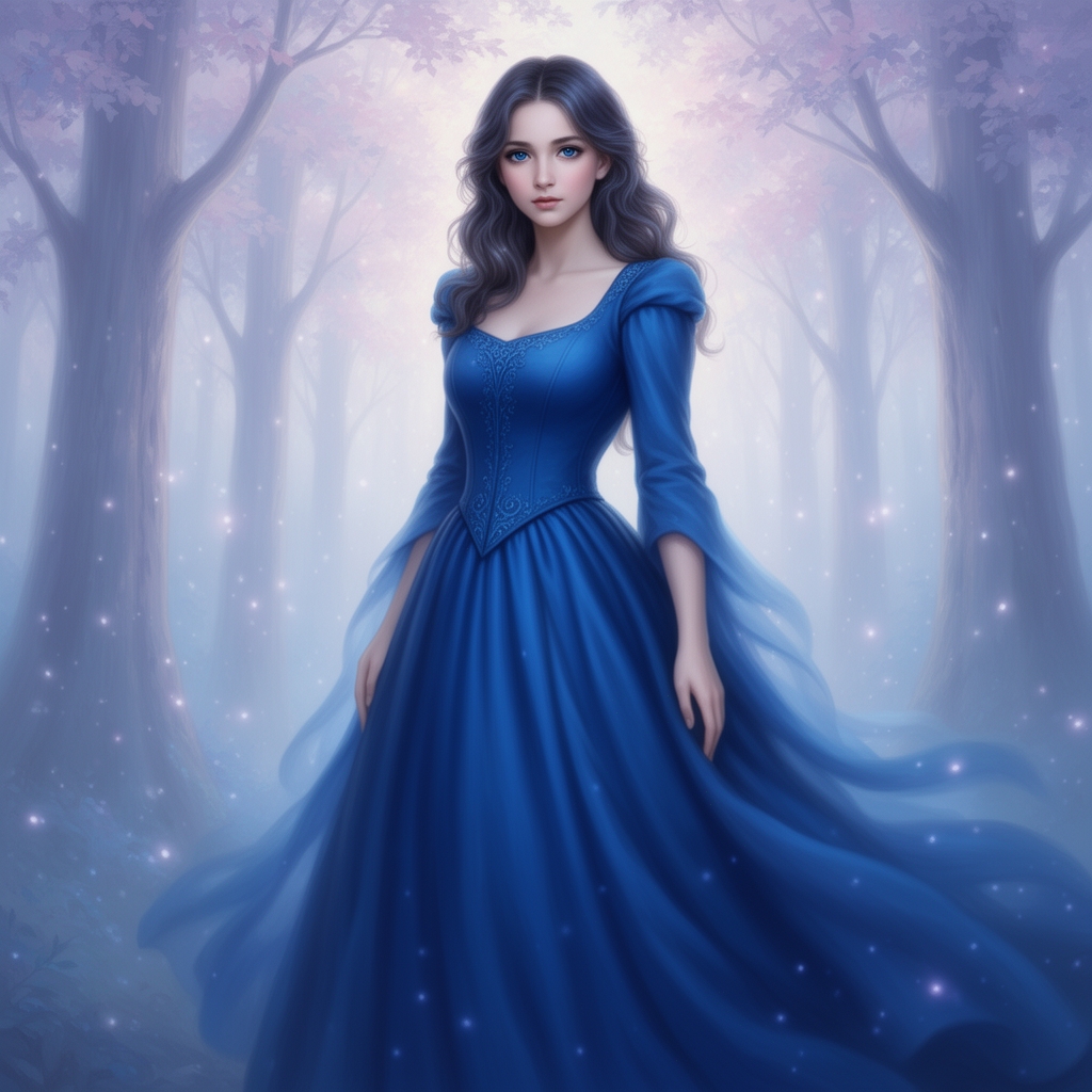 یه دختر که لباس ابی و چشم ابی داشته باشد 1