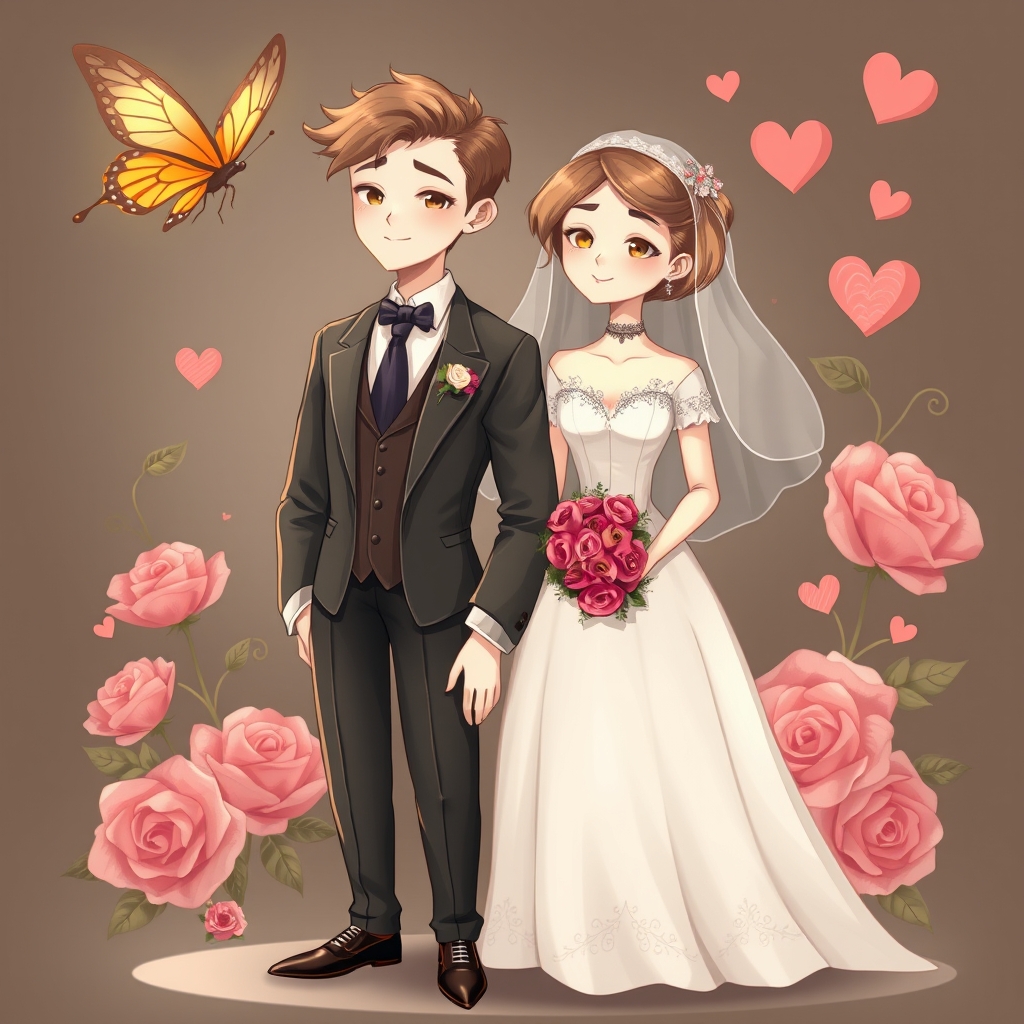 🤵🏻👰🏻🦋🌹❤3