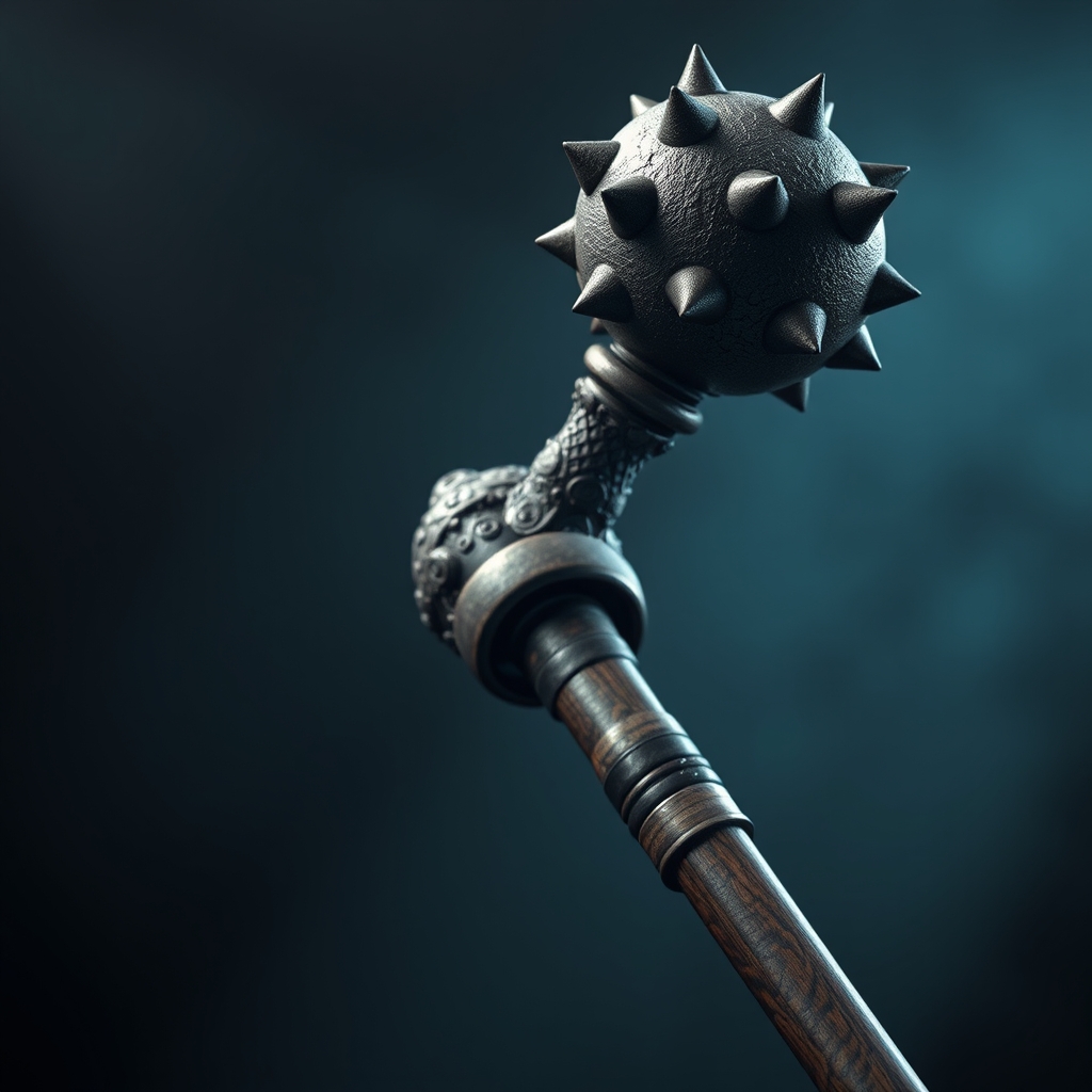 یک تکه میله دسته دار که اون سرش یک آهن کروی شکل خار آهنی دار هست اسمش هست گرز16