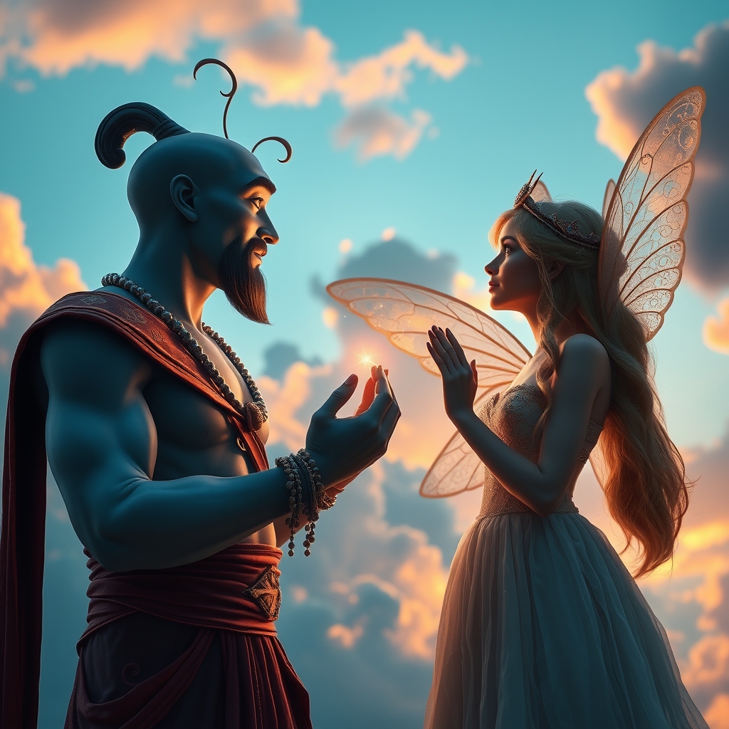 🧞‍♂️و یک🧚‍♀️که در آسمان رویایی با هم دارن عاشقانه حرف میزنند 4
