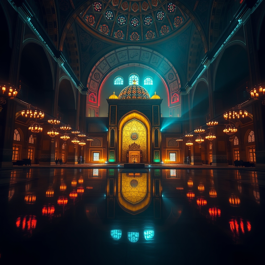 حرم امام رضا زیر نور های رنگین است1