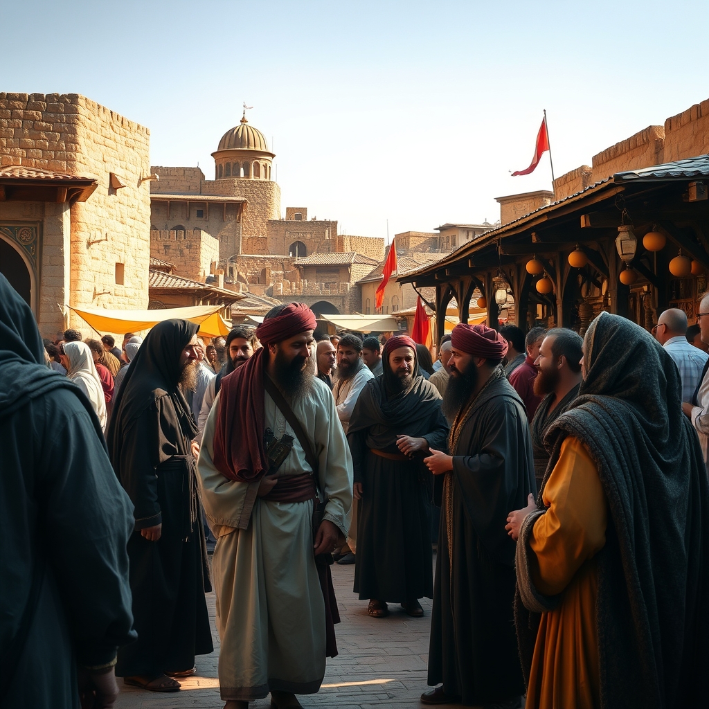 چن نفر در حال حرف زدن میان مردم در زمان ساسانی7