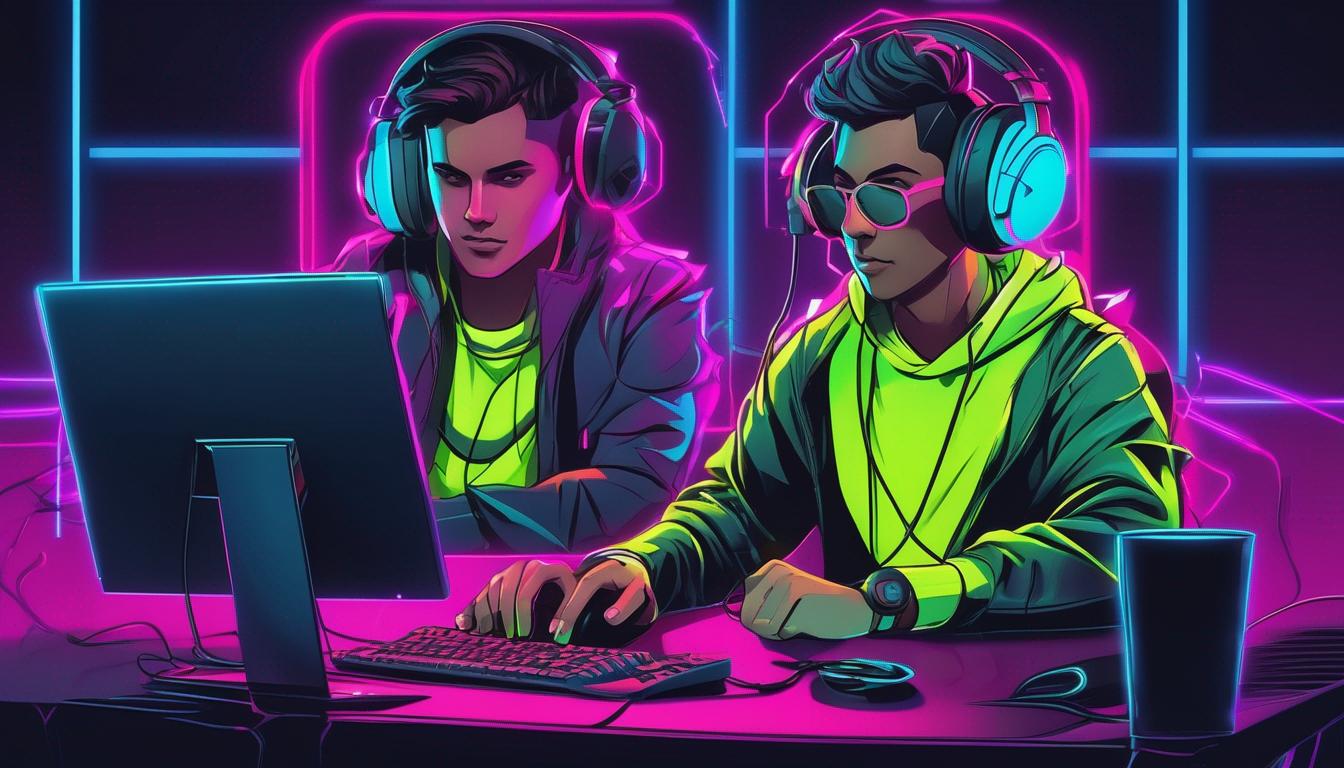 یگ گیمر با یک هدفون بر روی سر و در حال استریم15