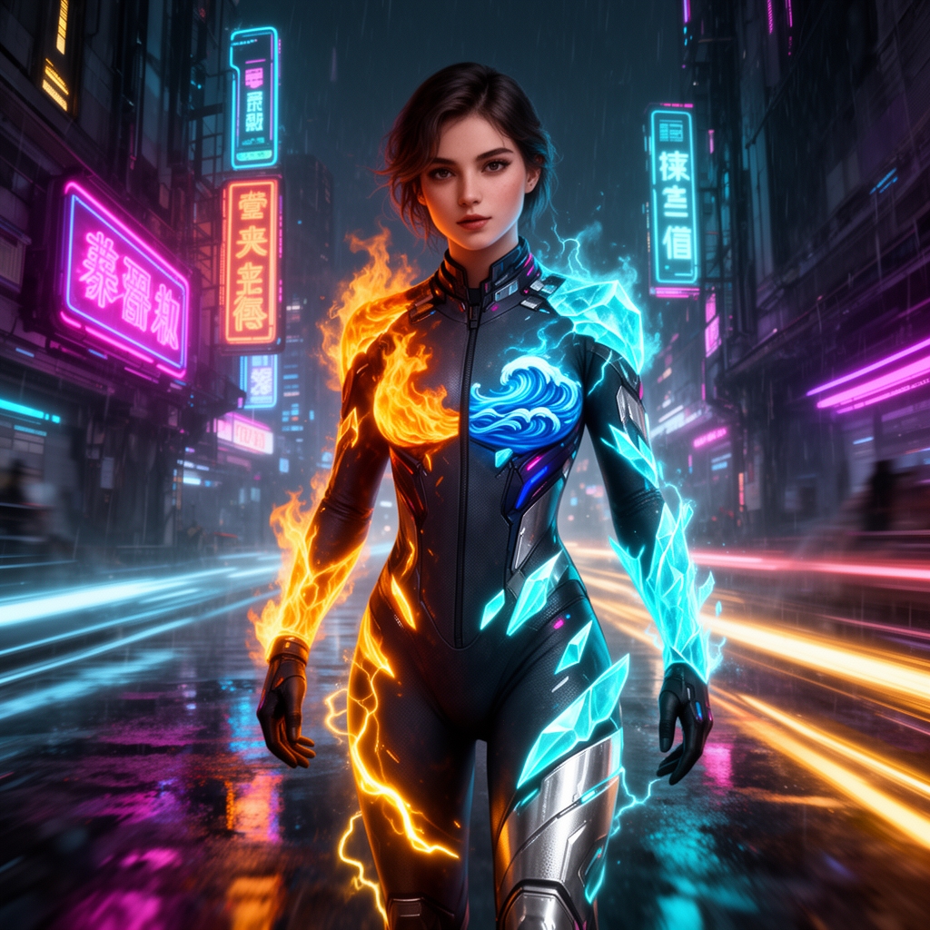 ترکیب آتش ،  آب ،یخ ، سرعت ، گرما و برق 
اگه دختر بود 1