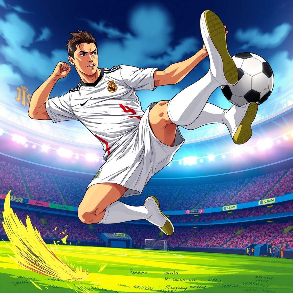 عکس کریستیانو رونالدو انیمیشنی جزئیات قیچی برگردون میزنه5