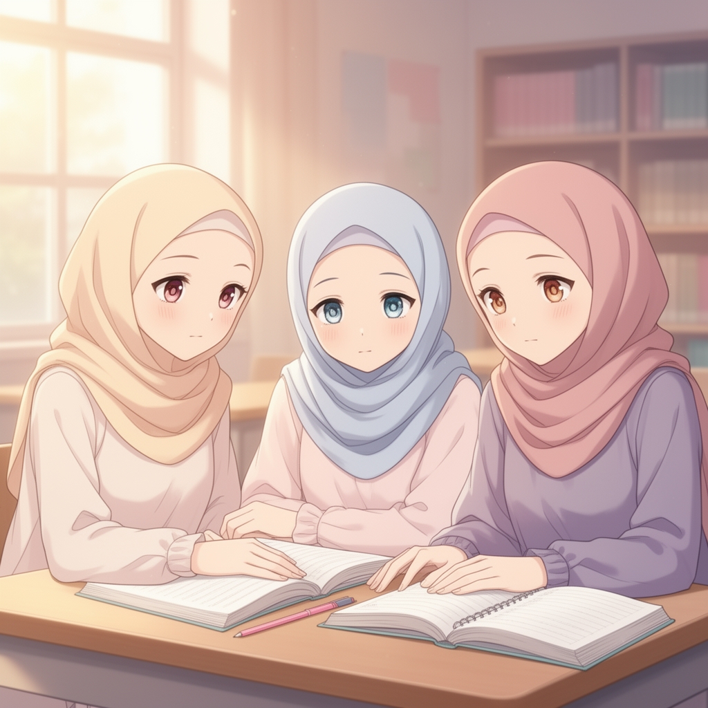 سه دختر باحجاب درس خوان 4