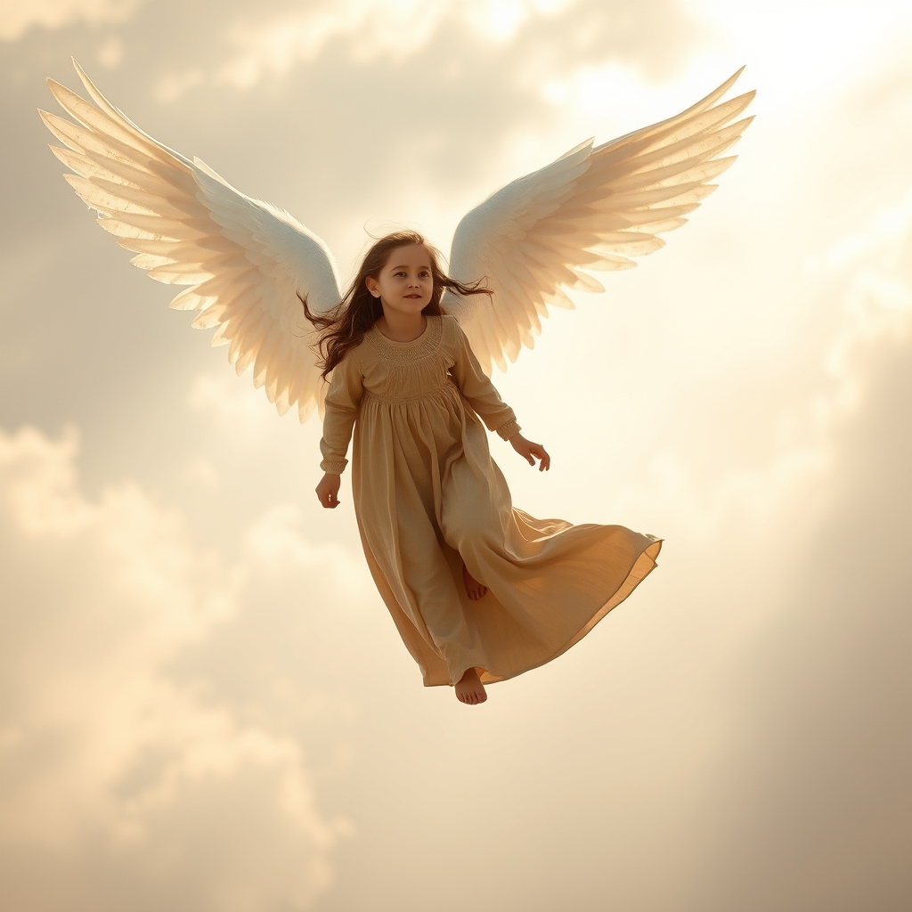 یک فرشته و یک دختر زیبا که در حال پرواز کردن با هم هستند.23