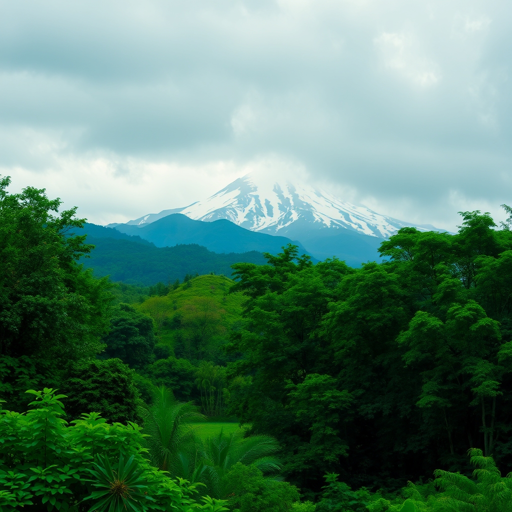طبیعت سرسبز و در کمی دورتر رشته کوه های بزرگ و برفی هوای ترسناک5