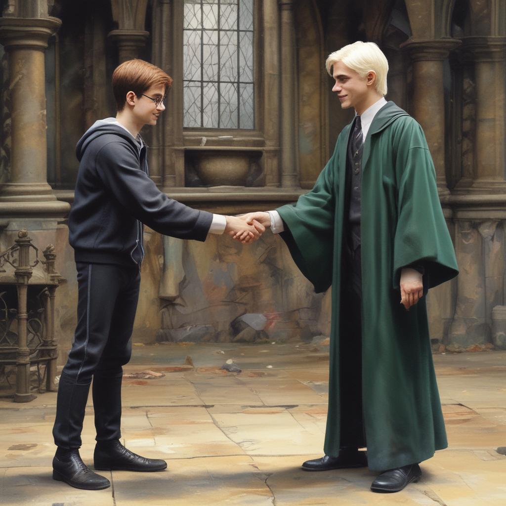هری پاتر در حال دست دادن با دریکو14