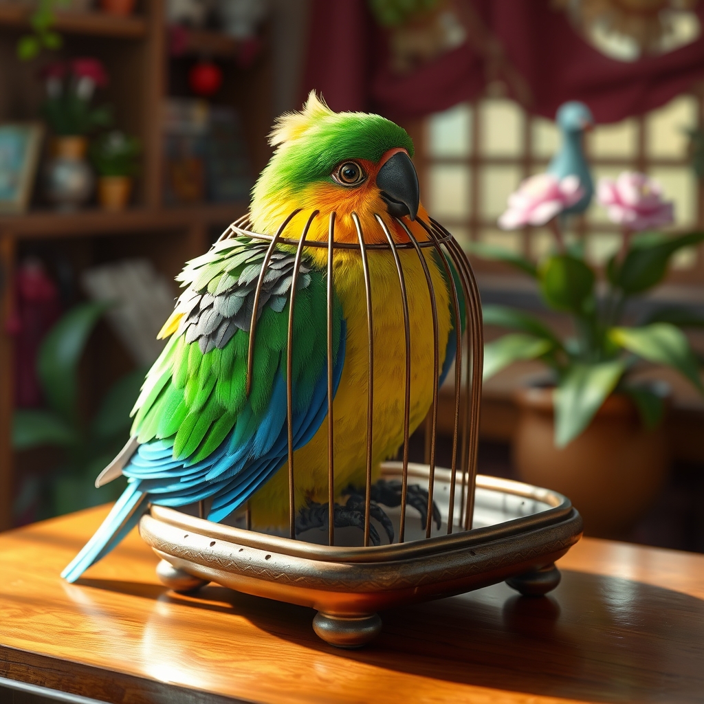 یک آواژر که بالاش سبز تیره که زیرش یک میز باشد12