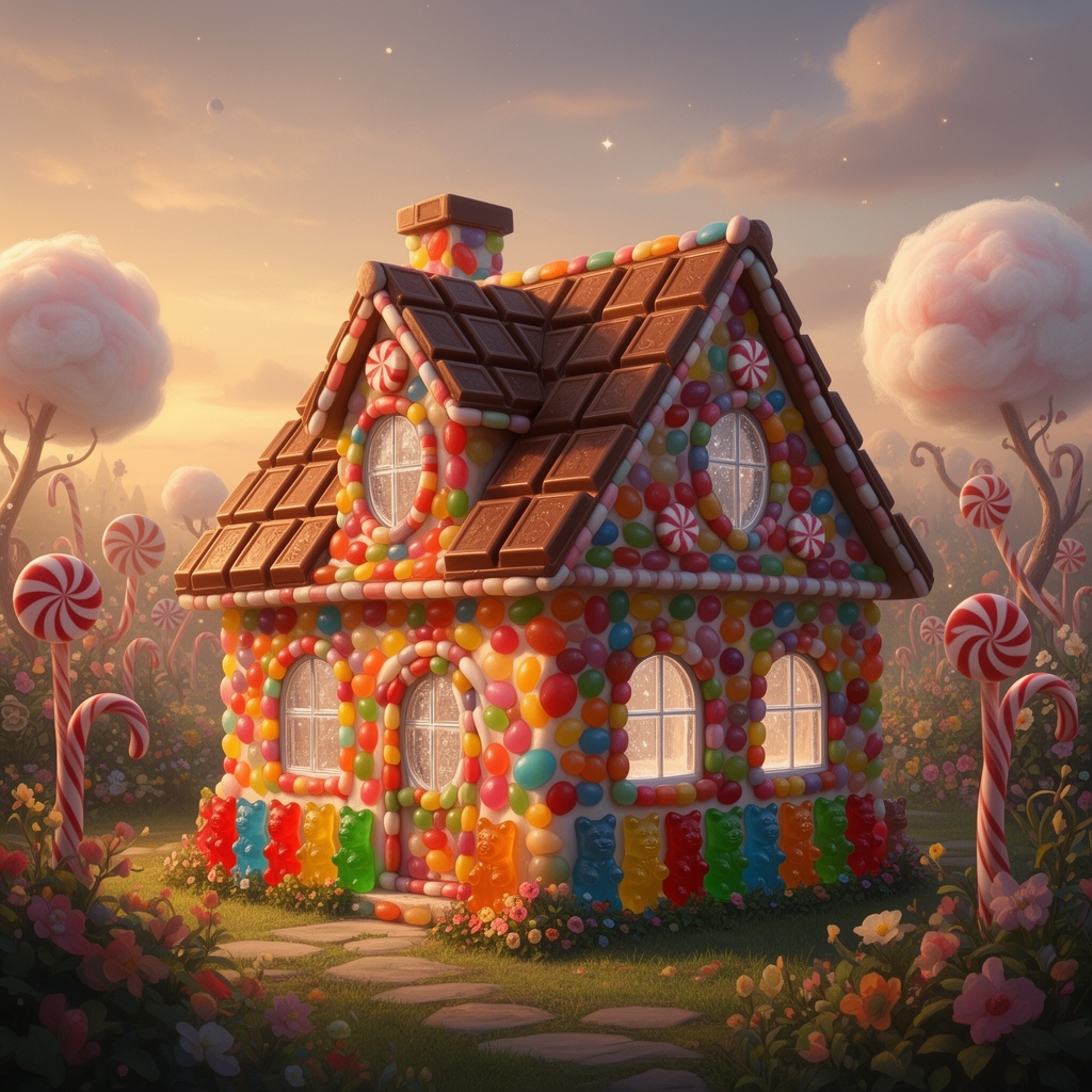 خانه ای درست شده از آبنبات 3