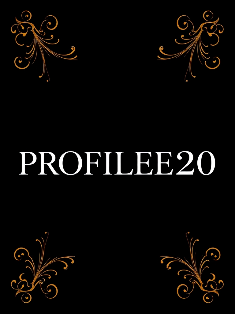 یک پس زمینه مشکی که نوشته ی PROFILEE20 نوشته شده باشد با تزئینات 1