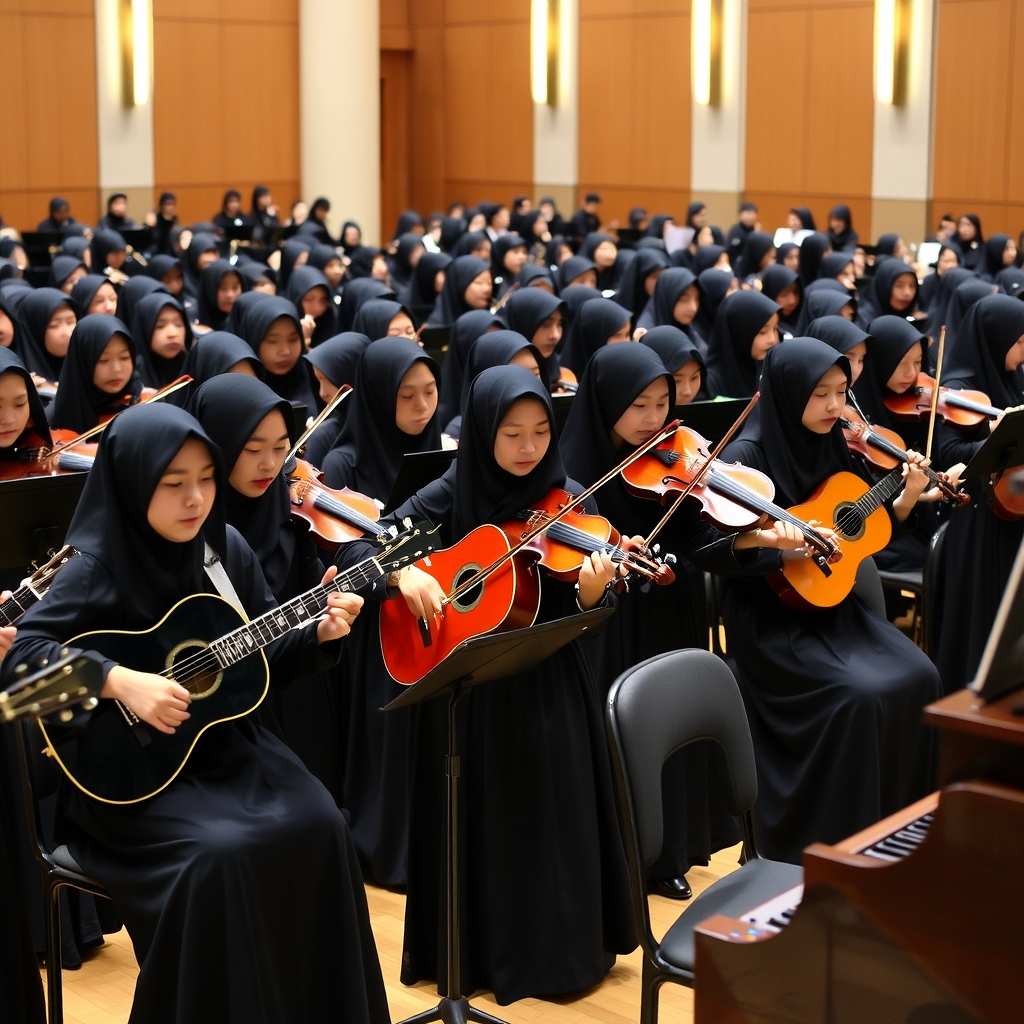 سه قلوها ، یه گروه ارکستر که پر از نوازنده های موسیقی است که تعدادی گیتار می نوازند🎸 و تعدادی ویولن می نوازند 🎻و یه نفر پیانو می نوازد🎹 می نوازند و که همه ی آنها دختر هستند و لباس های شبیه هم و صورتی مانند پرنسس ها پوشیده اند و موهای خیلی بلند و مشکی دارند👩🏻🎤👩🏻🎤👩🏻🎤👩🏻🎨👩🏻🎨👩🏻🎨8