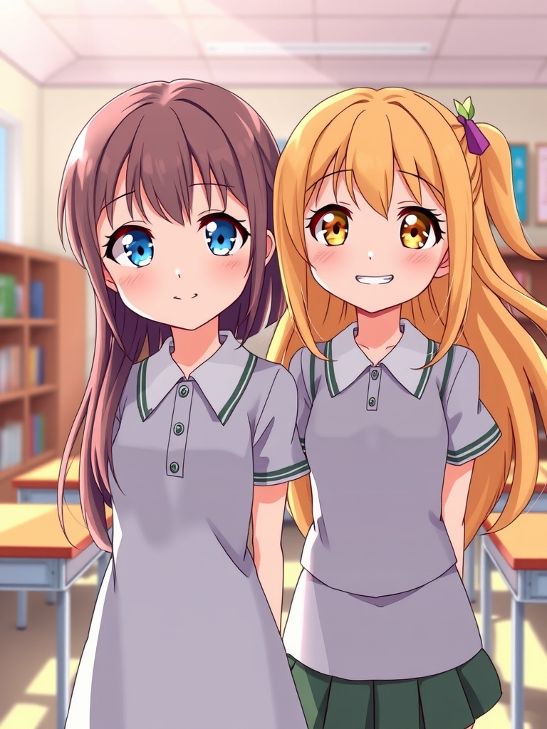 چشم آبی خاکستری باهم ترکیب باشه و ی دوست هم کنارش باشخ چشماش زرد و موهاش بلند زرد و دختر باشن هردو شون 13