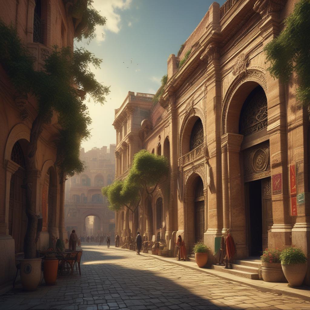 شهر باستانی ایران و پرجنب‌وجوش روم با معماری بزرگ، خیابان‌های شلوغ و شهروندان با لباس‌های سنتی.18