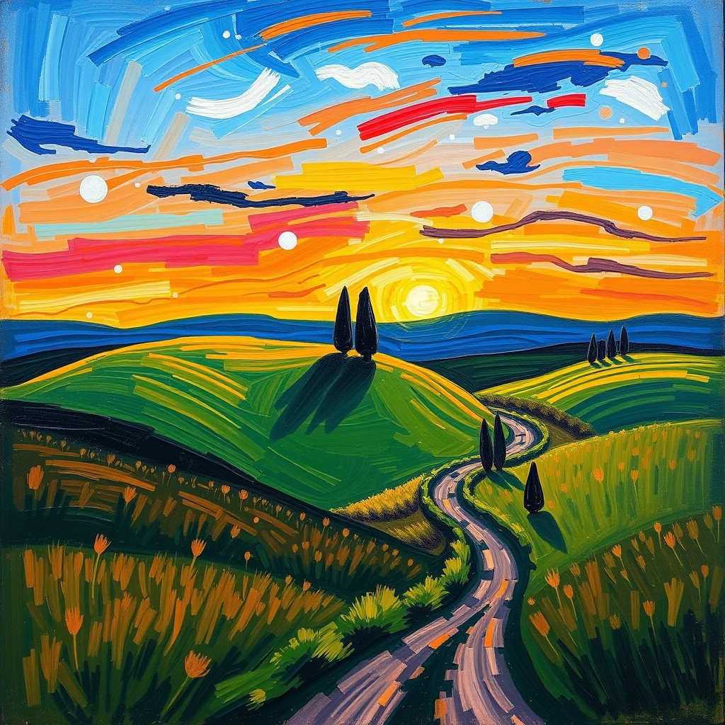 نقاشی به سبک پست آمپرسیونیم 8