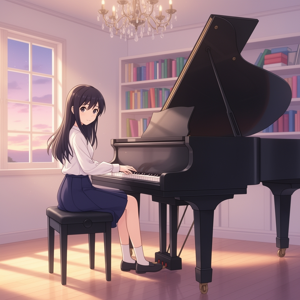 عکس یک دحتر که پیانو میزند4