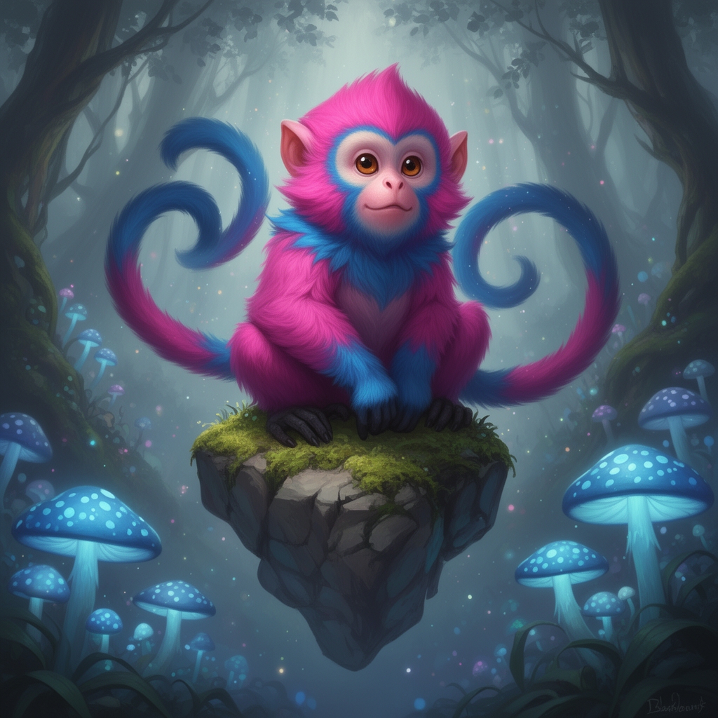 میمون صورتی وآبی 5