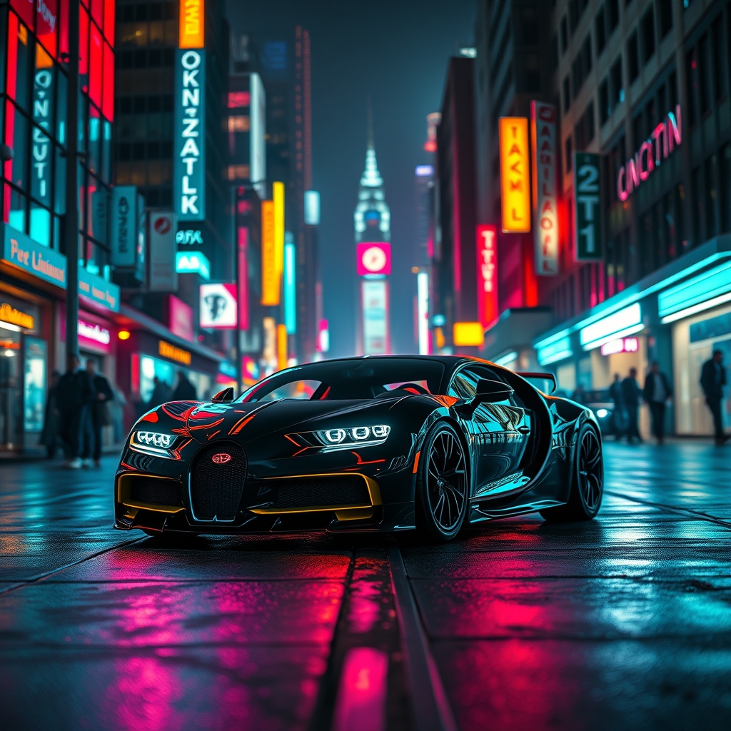 ماشین بوگاتی در وسط شهر22