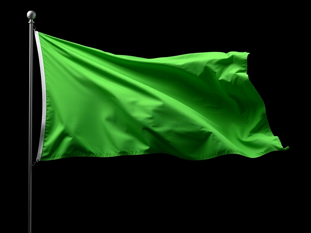 یک پرچم سبز بدون پایه
با پست زمینه ی مشکی
11