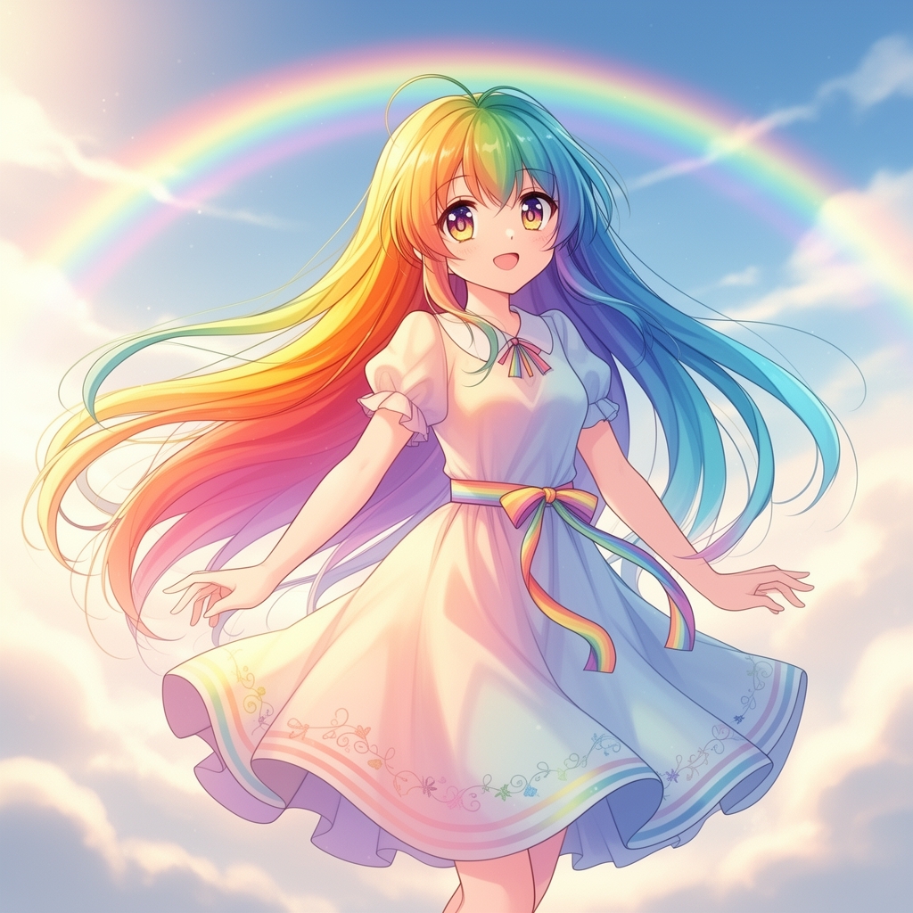 اگر رنگین کمان دختر انیمه ای بود
5