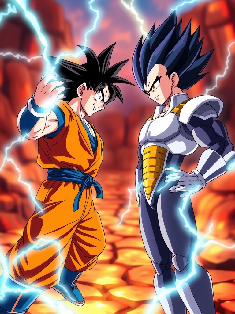 مبارزه گوکو تمام قدرت در برابر وجیتا تمام قدرت11