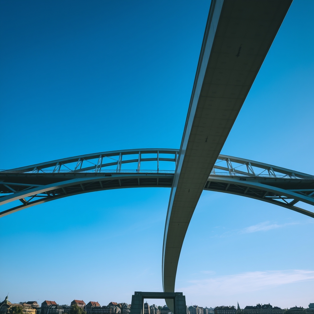 اسمان ابی و یک پل هلالی  زیر پل رودخانه 3