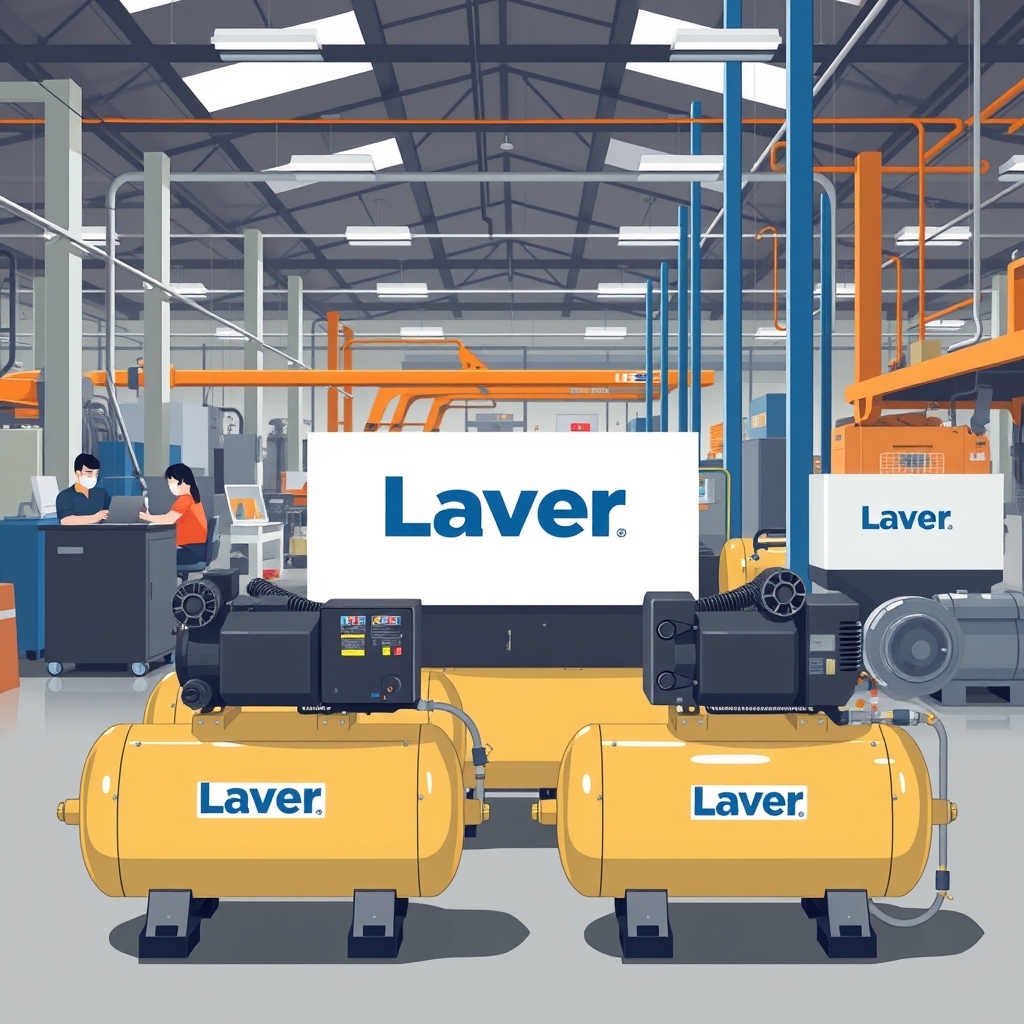کارخانه تولید کمپرسور باد با برند laver1