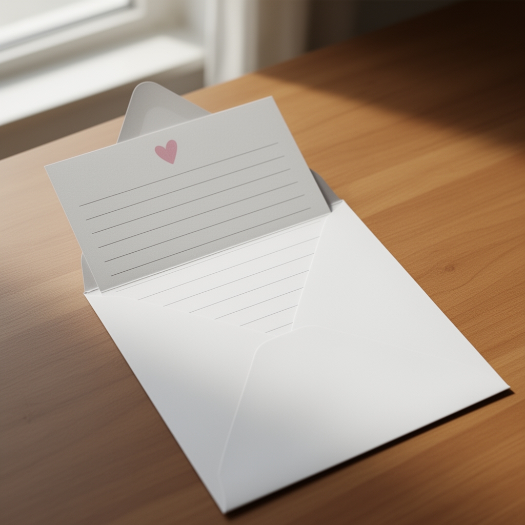 پاکت نامه باز💌 خط دار که به تونم توش بنویس و طرح قلب 🩷 3