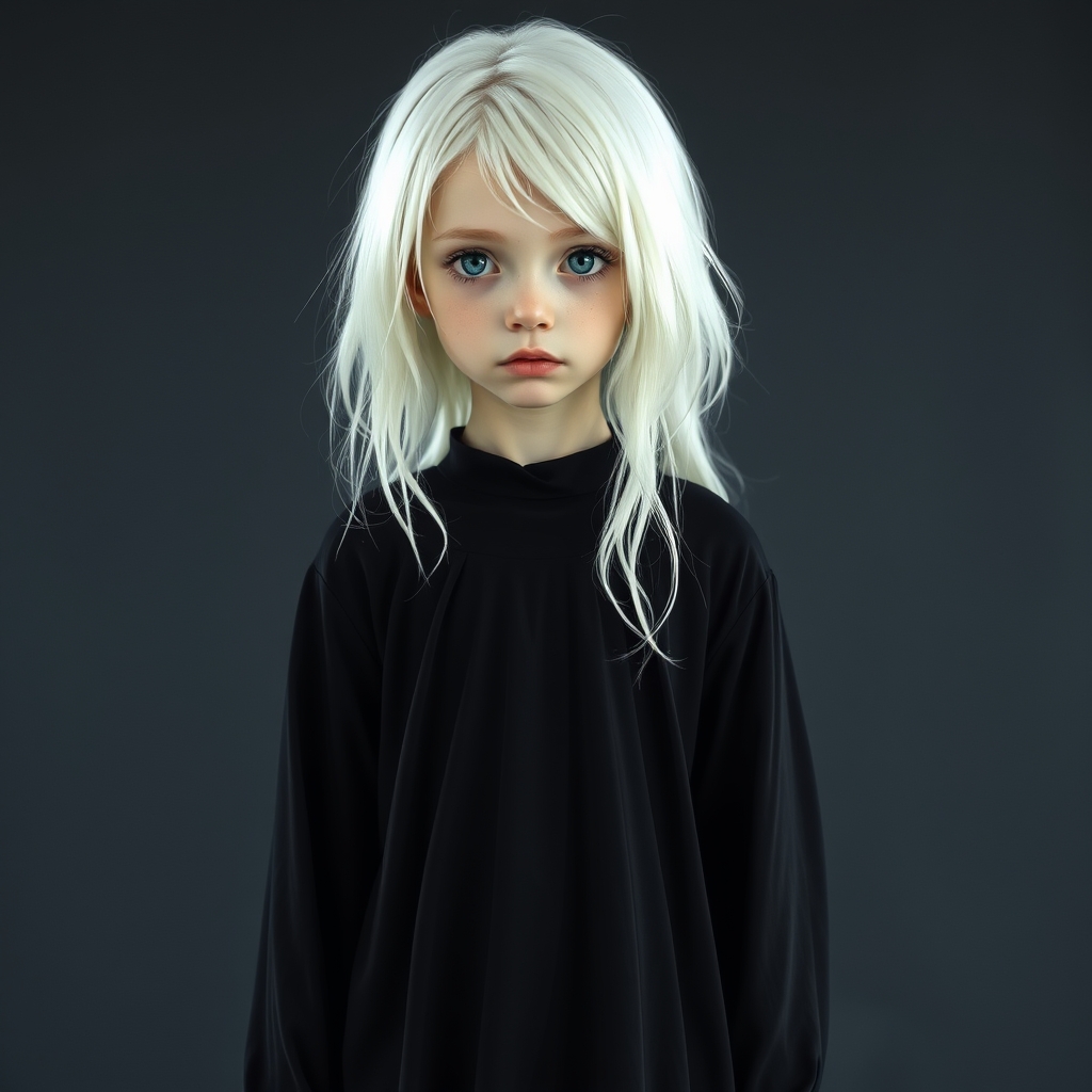 دختری با چشمان آبی و موهای سفید
در لباسی مشکی رنگ و لاغر اندام
لباس بلند باشه
و عکس قدی باشه
0