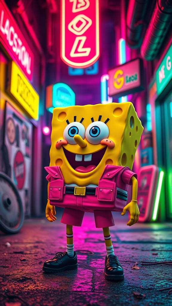 باب اسفنجی با لباس صورتی 14