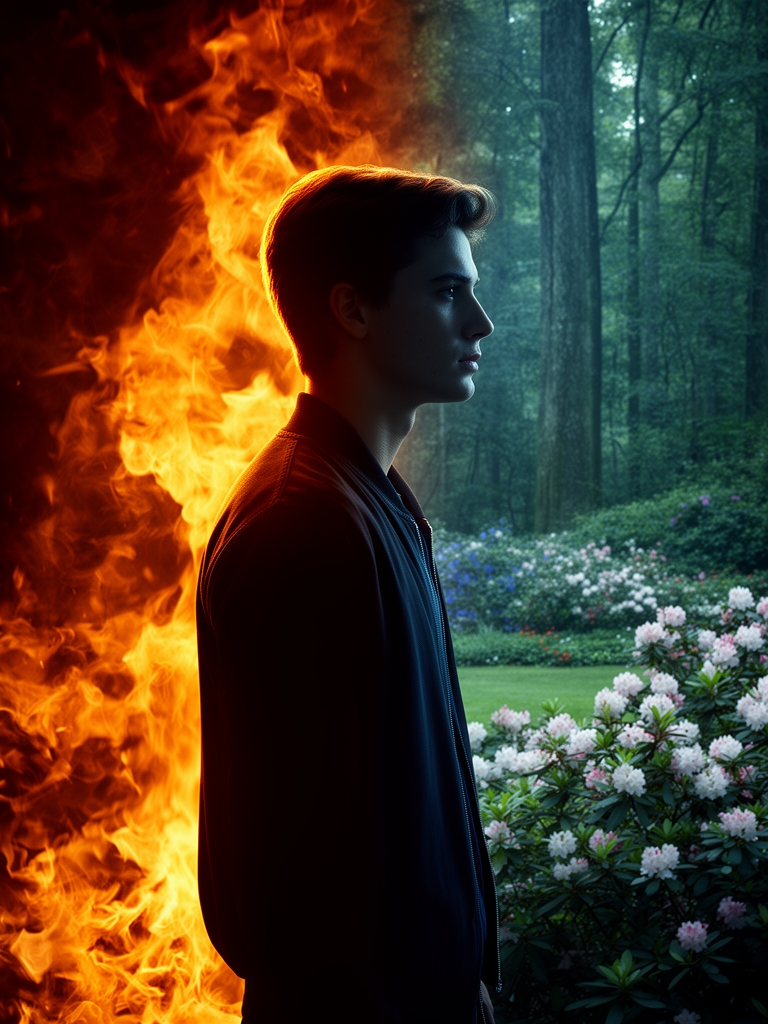 آهنگ صفر خودت باش ، صد دیگرون نباش 
میخام کلوری فوق حرفه اي یعنی پسری نیم رخ وایستاده جووان ۲۵ ساله ولی قیافش معلوم نی طرف راست َ گل و جنگل  طرف چپ آتش باشه
1