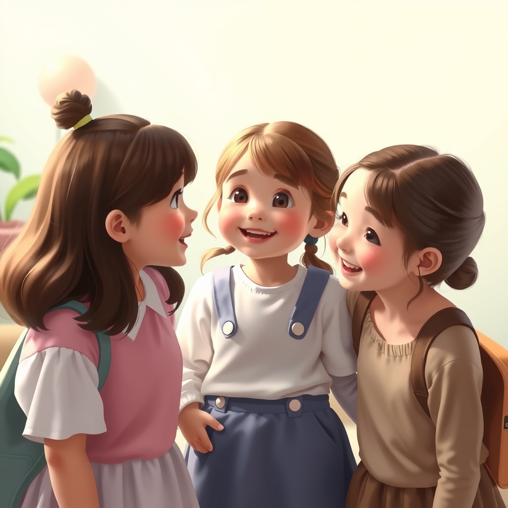 عکس یک دختر بچه ی ناز و گوگولی با دوستانش5