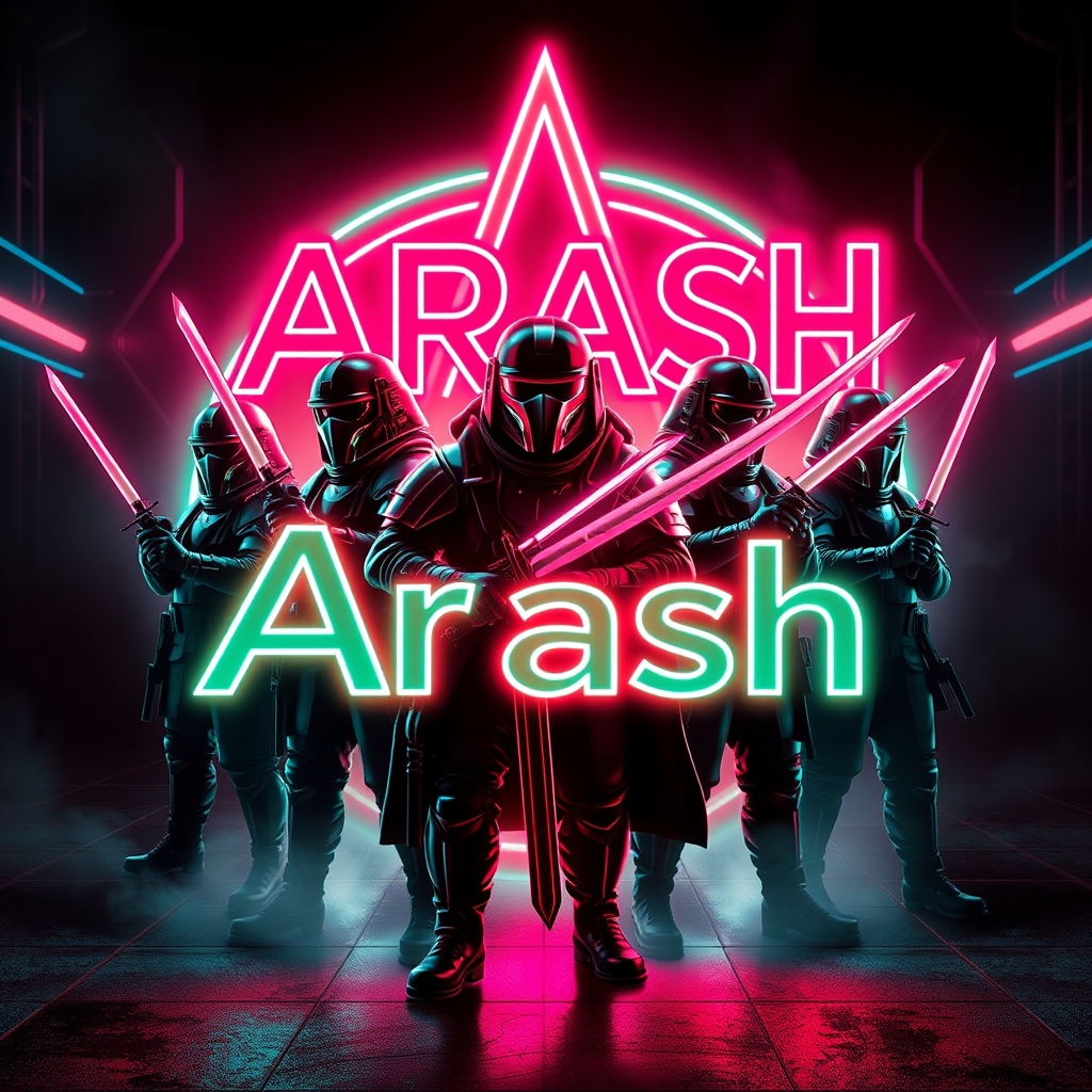 لوگوی Arash که کنارش پر از محافظ با شمشیر است 5