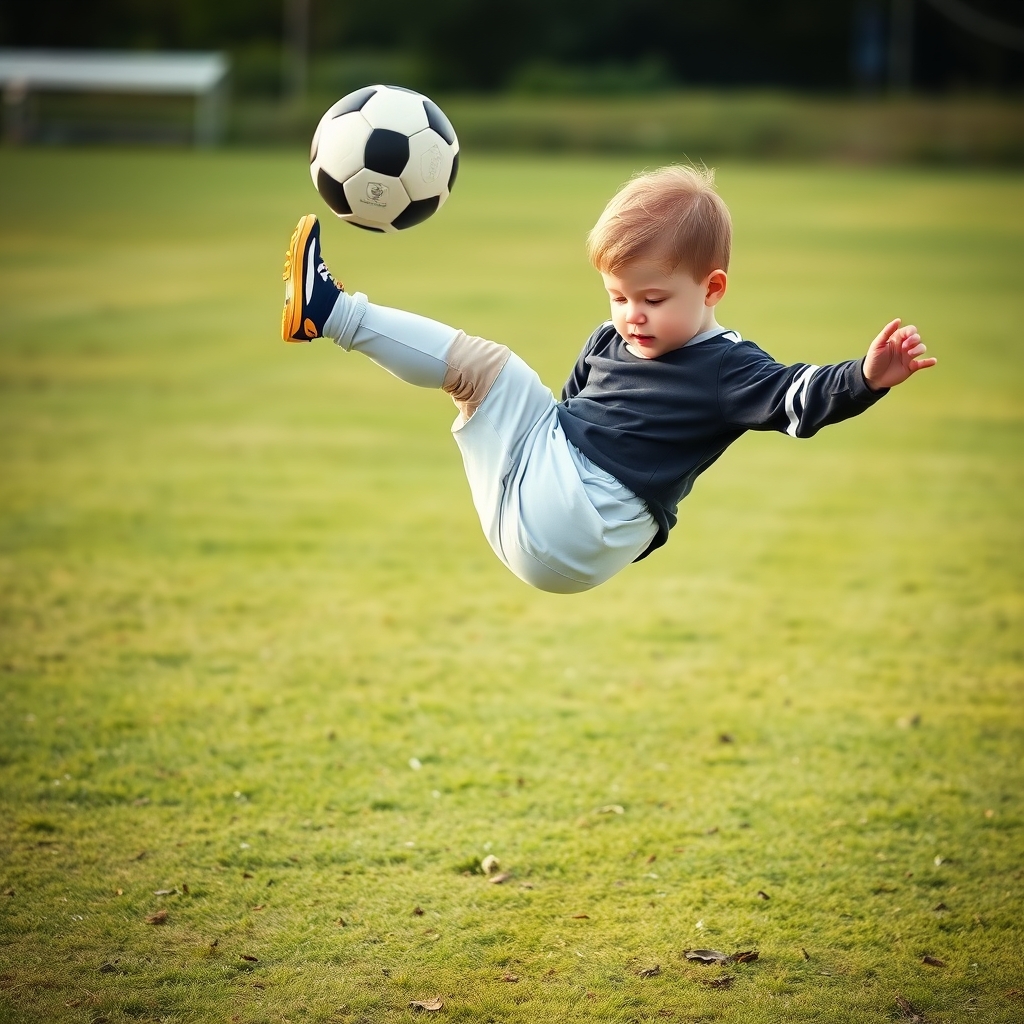 نی نی اراد فوتبالیست در حال قیچی برگردان1