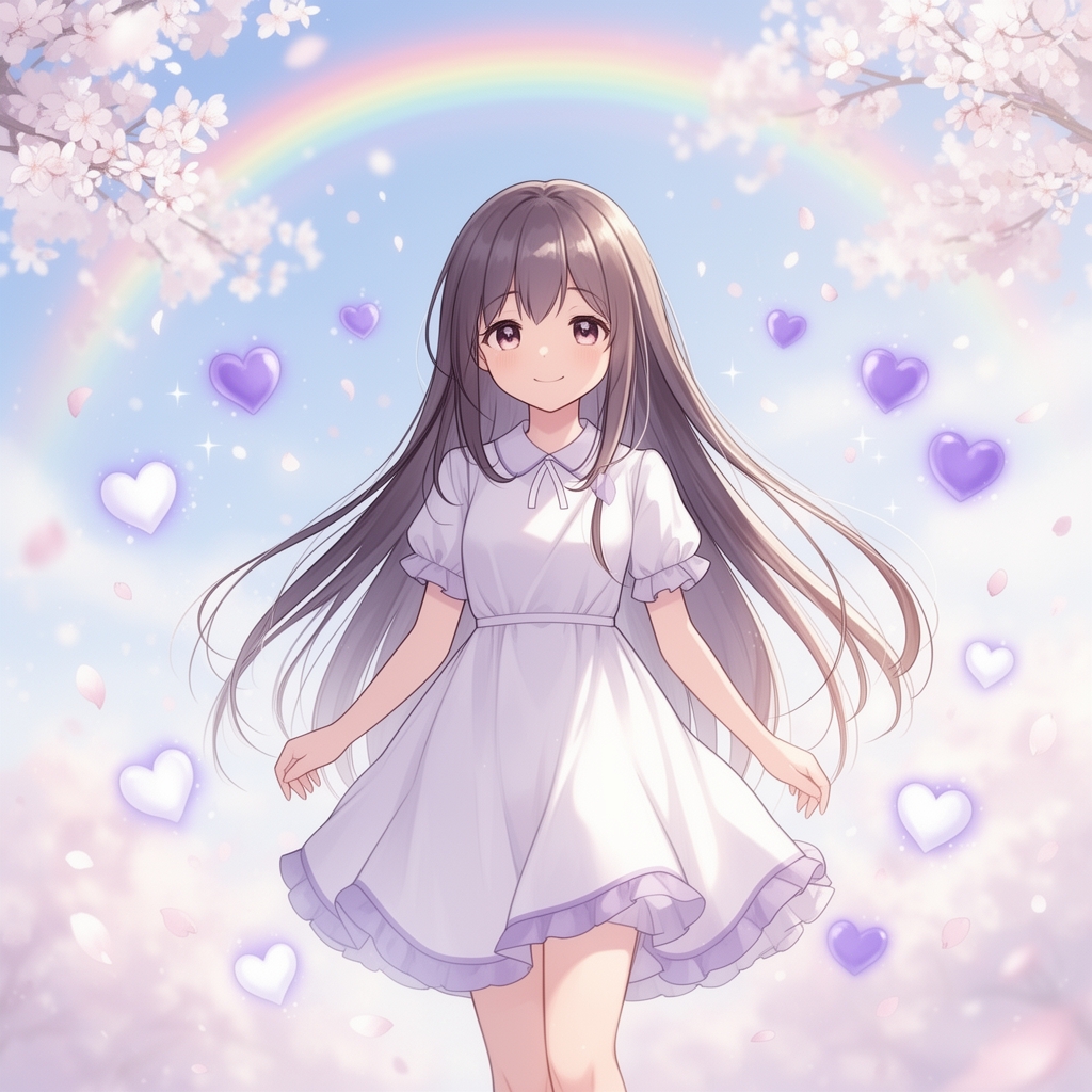 دختر انیمه 💜🤍🌸🌈4