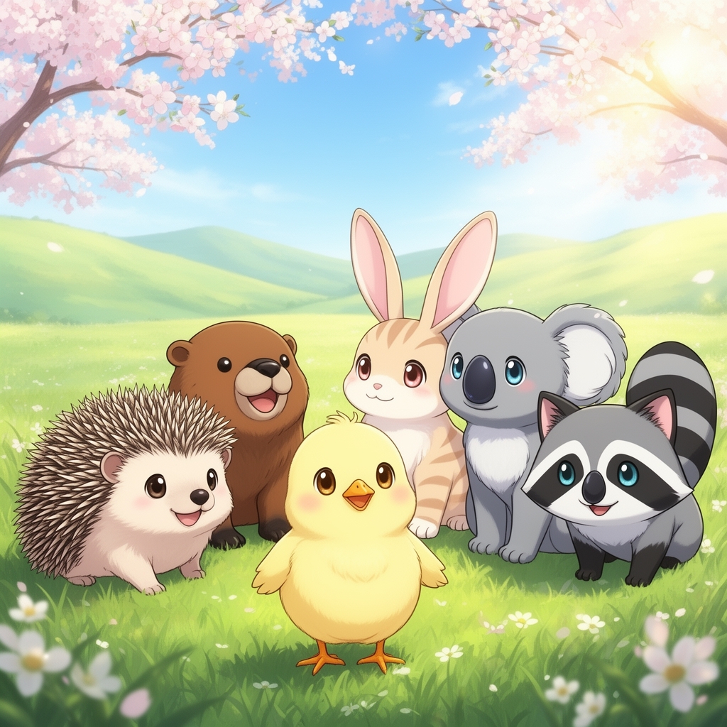 🐤🦔🦫🐇🐨🐈🦝5