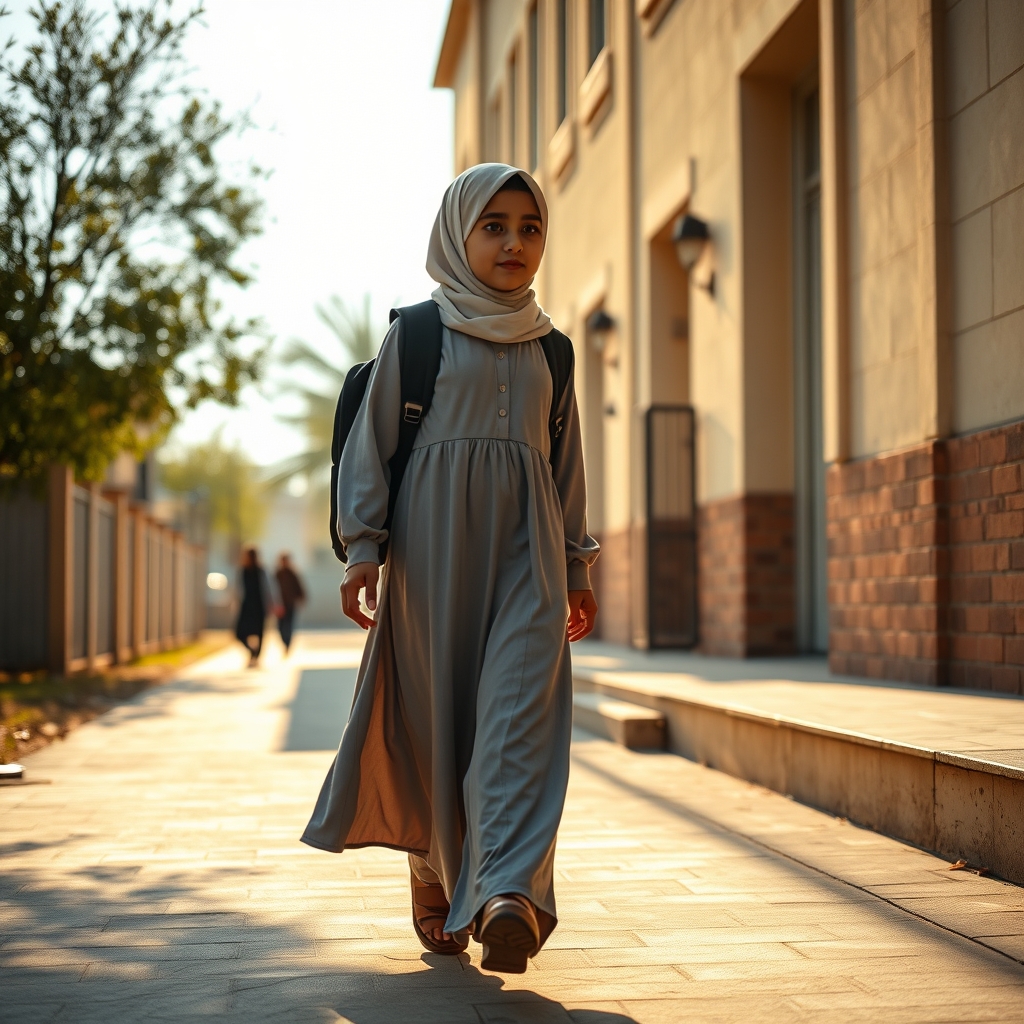 عکس بک دختر 11 ساله ایرانی باحجاب که درحال رفتن به مدرسه است2