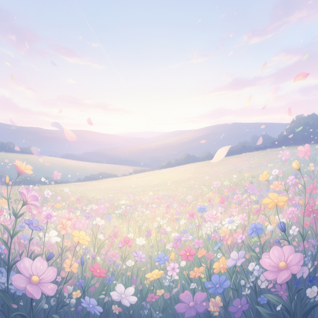 یک دشت پر گل یا رنگ های ملایم2