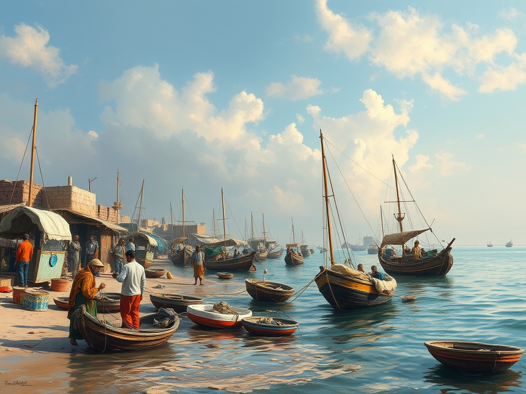 مردم جنوب در خلیج فارس در حال ماهیگیری
21